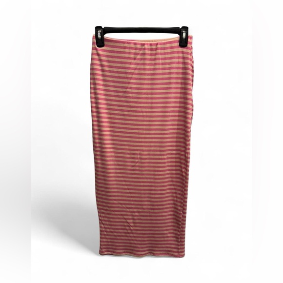 AFRM Bodycon Pink Striped Midi Skirt, Size‎ XS, EUC - Picture 3 of 7